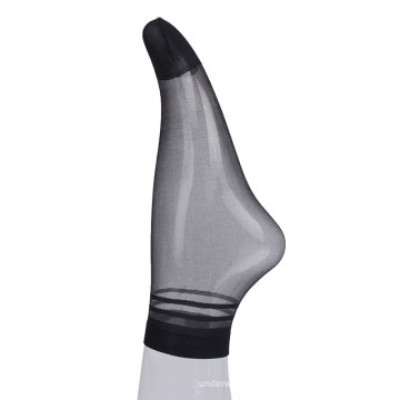 Atacado duas meias de seda transparentes curtas respiráveis ​​sólidas de embalagem para mulheres